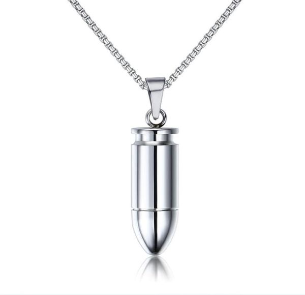 

bullet necklace pendant for men 316l stainless steel jewelry soldier friend gift7164490, Silver