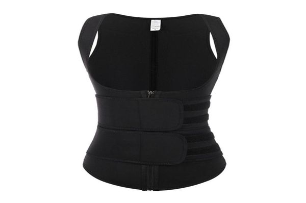 

women waist trainer corset zipper hook shapewear double control body shaper tummy fat burning waist cincher342v9617262, Black;gray