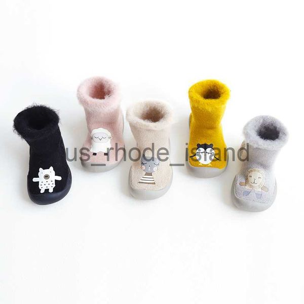 

athletic outdoor baby sock shoes winter kids socks toddler newborn boys non-slip socks children girl warm floor shoes first walkers for 0-3, Black