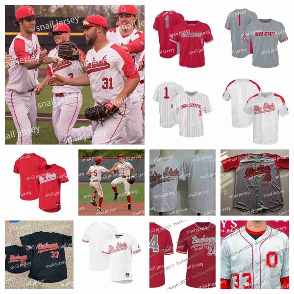 

2023 mens custom ohio state buckeyes baseball jersey nick erwin aaron funk smith griffan nate habertheir ethan hammerberg gehring jacob jake, Blue;black