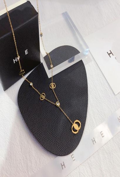 

luxury exquisite necklace high end design pendant necklace 18k gold plated long chain charm jewelry accessories classic premium br5443798, Silver