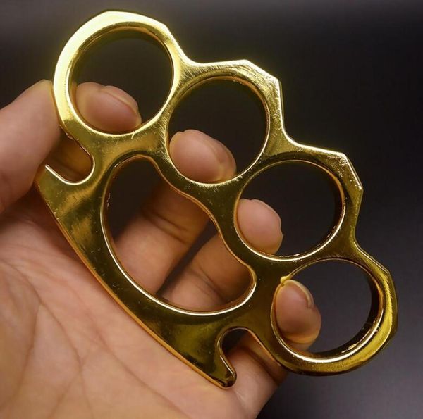 

new iron gilded thick steel brass knuckle duster aluminum alloy finger tiger fourfinger selfdefense ring clasp fist ring4196939
