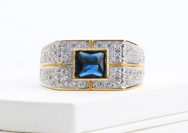 

natural moissanite gemstone 14k white gold and ring for men anillos de hip hop bizuteria wedding rock diamond box cluster rings9685192, Golden;silver