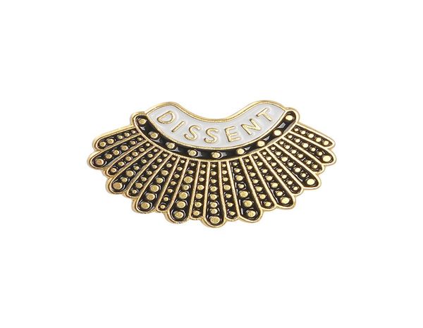 

letter dissent brooches for women cartoon female justice ginsburg theme enamel paint lapel pins badges gift bag accessories gold s6290261, Gray