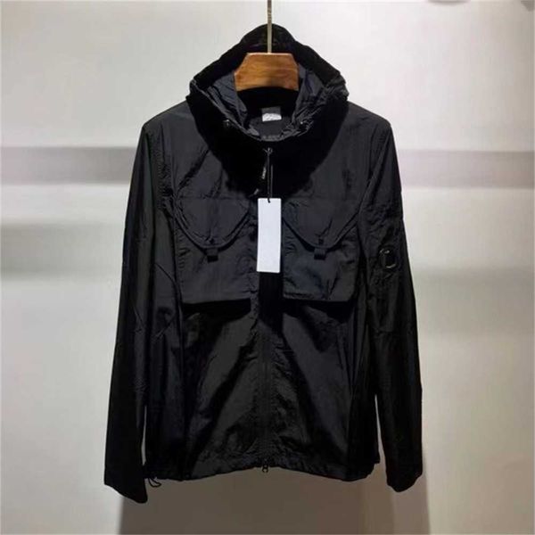 

man's jacket long seleeve waterproof multi function pocket sports two outside pockets daily cusual loose coat 346d, Black;brown