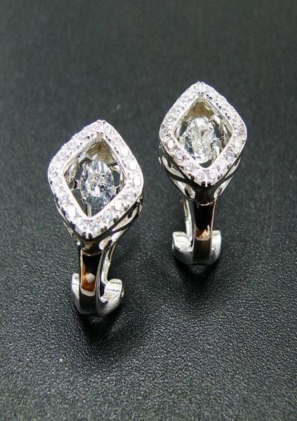 

selling 925 sterling silver dancing diamond dancing cz womens stud earrings for engagement party birthday gift 2105247405864, Golden;silver