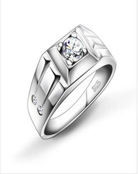 

18k white gold 925 silver mens ring ring01234567898501538, Golden;silver