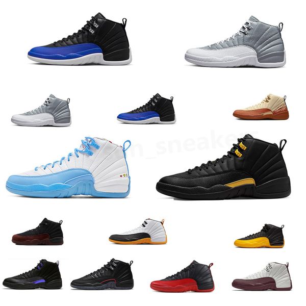 

men basketball shoes 12 12s mens sneakers muslin floral royalty taxi twist cherry playoffs dark concord winterized trainers sports r2, Black