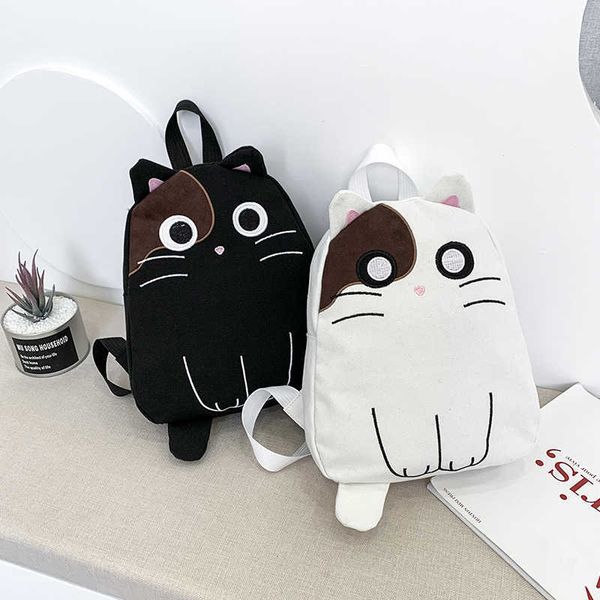 

new celebrity cat canvas backpack anime cute girl backpack cute cat bag