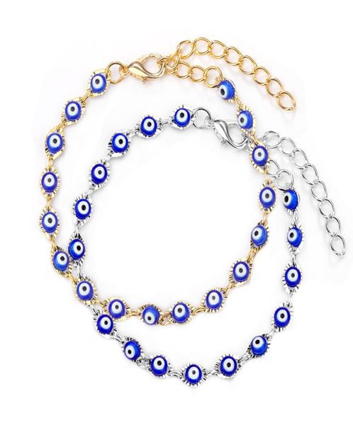 

turkish lucky evil eye bracelets blue bead bracelet men women handmade jewelry female drop8441784, Golden;silver