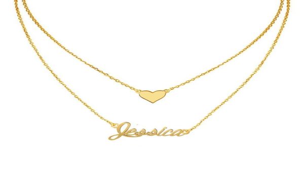 

personalized name spaced necklace for women fashion gift birthday customized any name layers chain pendant necklace jewelry gold 7452327, Silver