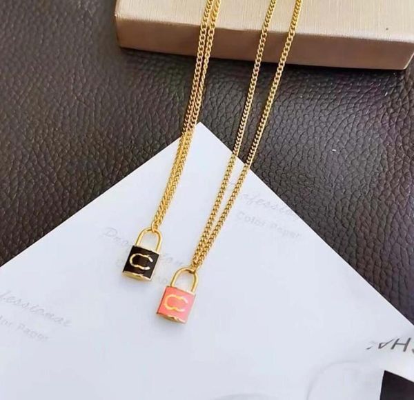 

luxury brand designer pendants necklaces never fading 18k gold plated stainless steel pink cletter choker pendant necklace chain 7462223, Silver
