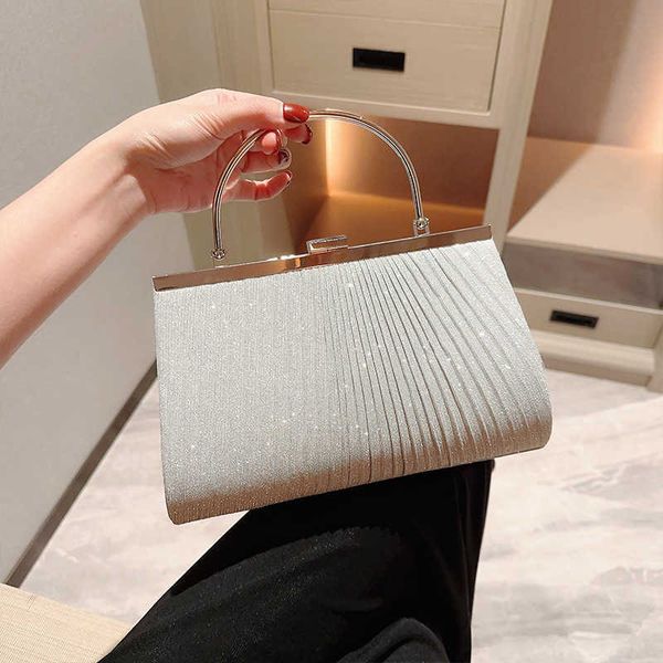 

bag new shiny pleated large capacity handbag princess bag slant cross bag dinner bag dress bag ktv handbag fashion