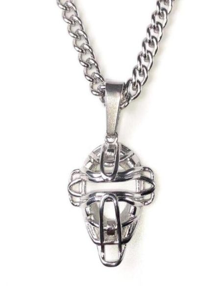 

pendant necklaces cather039s mask round cross charms baseball bat necklace gold silver black color stainless steel baseball3577554