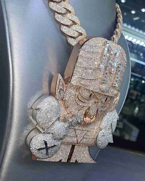 

custom portrait pendants 925 silver real gold vvs moissanite hip hop iced out fine jewelry pendant