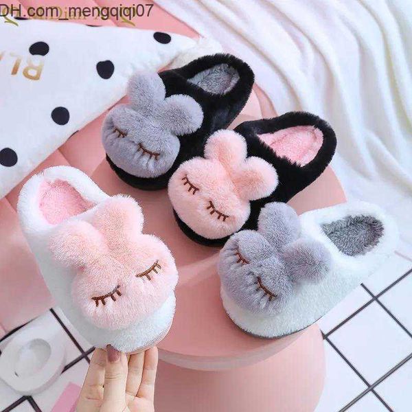

slipper slipper children' cotton slippers new winter indoor baby fur shoes cartoon family warm slippers family indoor fluffy slippers, Black;grey