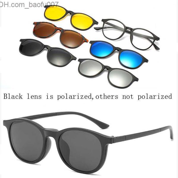 

sunglasses 6 in 1 customized men's polarized optical sunglasses clip magnet clip sunglasses polaroid corporation clip sunglasses frame, White;black