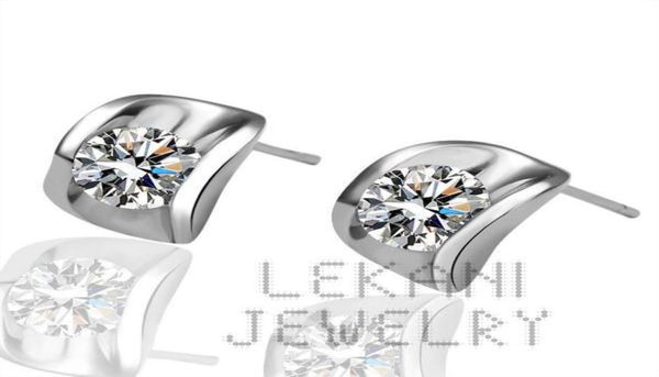 

18k white gold earrings beautiful new set outside the popular fine crystal earrings fashion earrings44250221730648, Golden;silver
