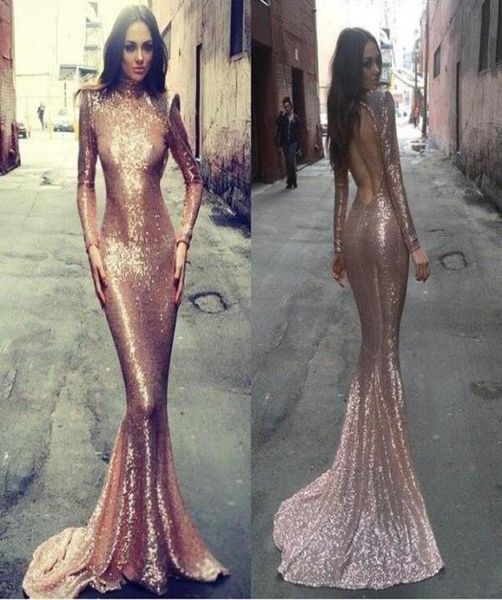 

michael costello sequin prom dresses open back 2016 plus size gold prom dresses long sleeves mermaid party formal gowns graduation4872353, Black