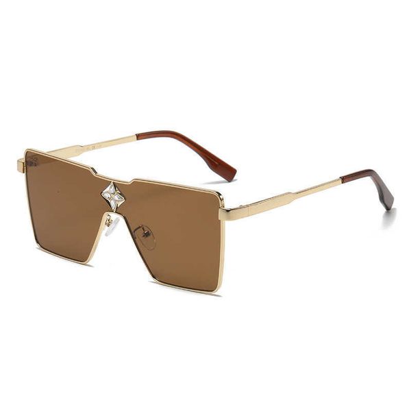 

designer lou brand sunglasses luxury fashion men and women 2023 new four leaf grass square metal sunglasses l family flat mirror selling gla, White;black
