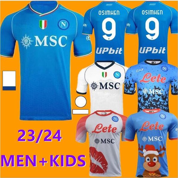 

kits 2023 2024 napoli soccer jerseys maradona politano da calciatore insigne 23 24 ssc naples maglia men kids kit socks full sets home away, Black;yellow