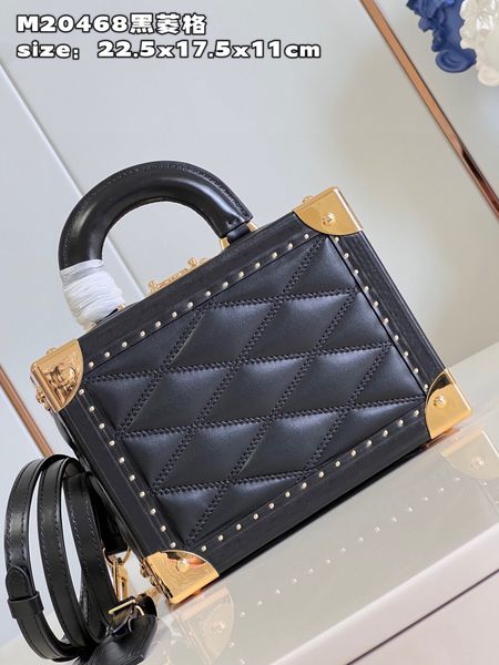 

handbag high-end black diamond-check crossbody a very large interval capacity strap removable m20468