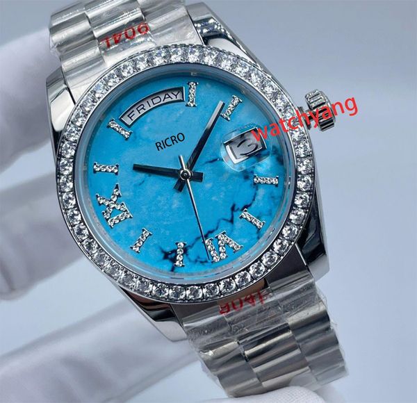 

luxury women's watch calendar of the week roman diamond face 36mm size stainless steel designer sports watch can be worn by both men an, Slivery;golden