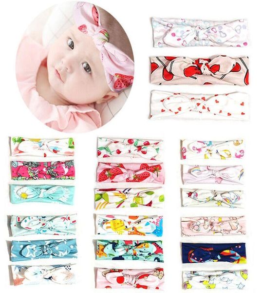 

kids girl bunny ear headbands infant floral flower print knot head wrap children hair accessories rabbit ears hairbands kids headd3826771, Slivery;white