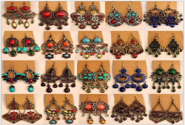 

bohemian dangle hook earrings womens mixed lot retro vintage national style retail choice hanging earring dangle earrings7797711, Silver