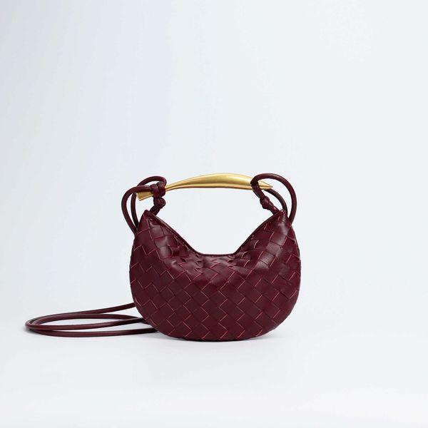 

2023 leather sardine mini luxury fashionable venetas bag woven classic soft bottegac metal handbag girl bags personalized diagonal cross wom