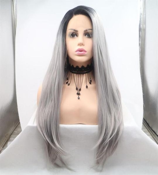 

synthetic wigs long natural straight 24 inch cosplay heat resistant fiber wig ombre color 380gpack8191337, Black