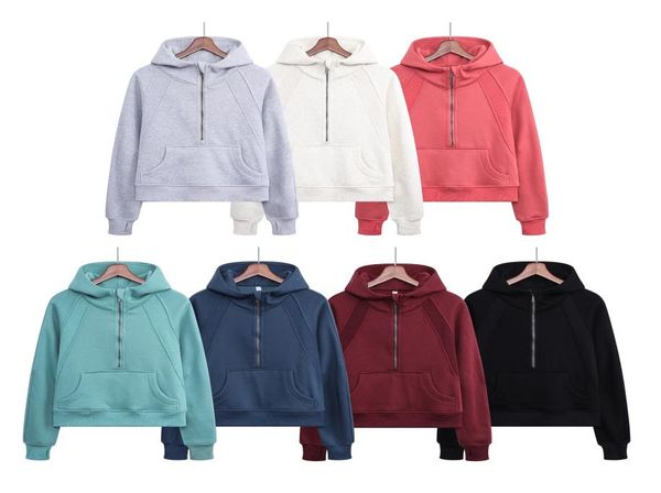 

women sport jacket half zipper yoga coat clothes quick dry fitness outfits running hoodies thumb hole sportwear gym workout hooded7296687, Blue;black