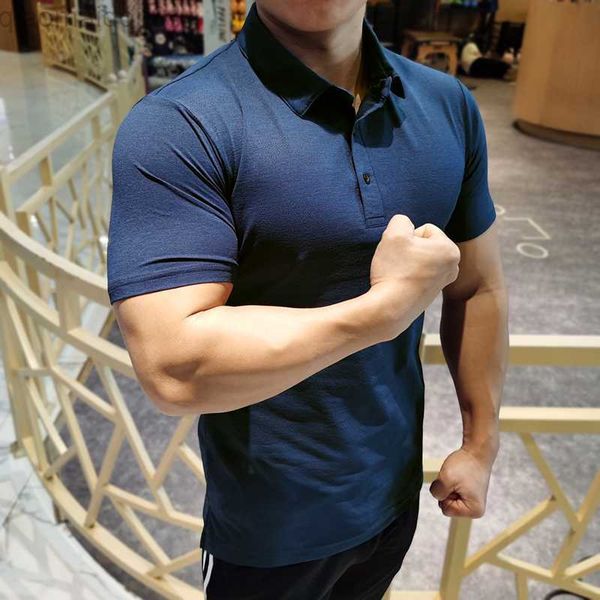 

men's t-shirts men running short sleeve polo t-shirt quick dry t shirt male gym fitness bodybuilding jogging tees clothing new design, White;black