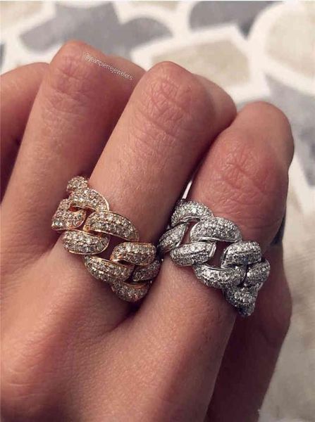

choucong men039s cuban link 925 sterling silver ice out pave aaaaa cz statement party rings for women men hiphop jewelry7407486, Slivery;golden
