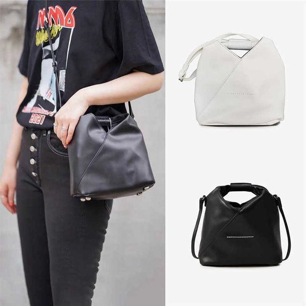 

margiela margiela style margiela mm6 bucket bag cross body shoulder bag for women's niche design mini triangle bag