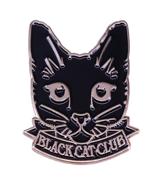 

black cat club pin crazy cat lady brooch perfect cat lover collection7385163, Gray