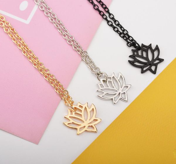 

lotus choker necklace elegant good karma necklace0123454230253, Silver