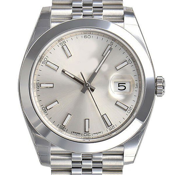 

men watch dj factory 3235 automatic movement 41mm 126300 steel domed bezel jubilee bracelet silver index dark grey men's watch watches, Slivery;brown