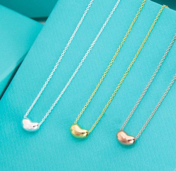 

beans pendant necklace with diamonds designer jewelry womens doudou necklaces as gift with blue box8311793, Silver