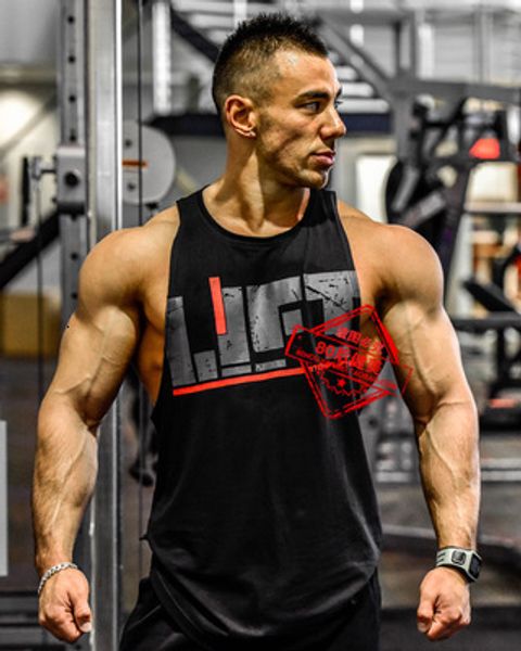 

mens tank brand gyms clothing bodybuilding cotton sleeveless vest sweatshirt fitness workout sportswear male tank 230713, White;black