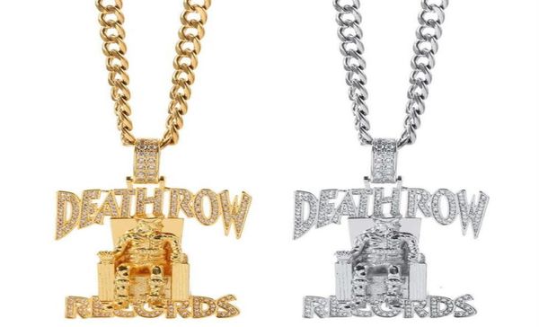 

necklaces deathrow records prisoner necklace zircon pendant hip hop168r3490727, Silver