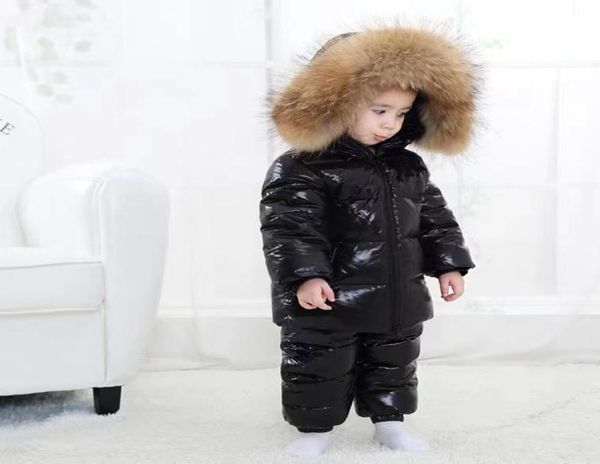 

kids winter down coat for girls big real fur boys clothes children clothing baby thicken warm snowsuit toddler jacket with hood3902235, Blue;gray