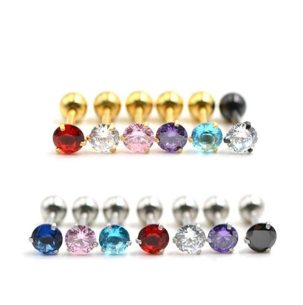 

fashion gold retro round diamond navel piercing earring 14g 316l steel navel piercing rings zirconia body piercing jewelry 50pcs l8504889, Silver