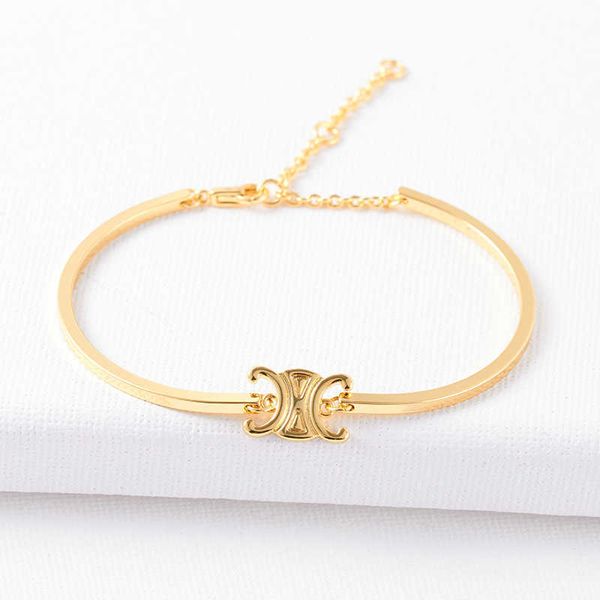 

golden arc de triomphe women's fashionable insider design high end light luxury exquisite bracelet handpiece, Golden;silver