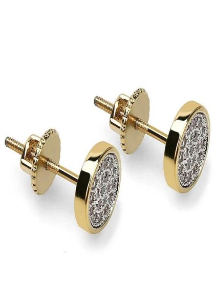 

iced out stud earrings for men women hip hop luxury designer bling diamond ear studs copper zircon mens wedding gold earrings jewe8262996, Golden;silver