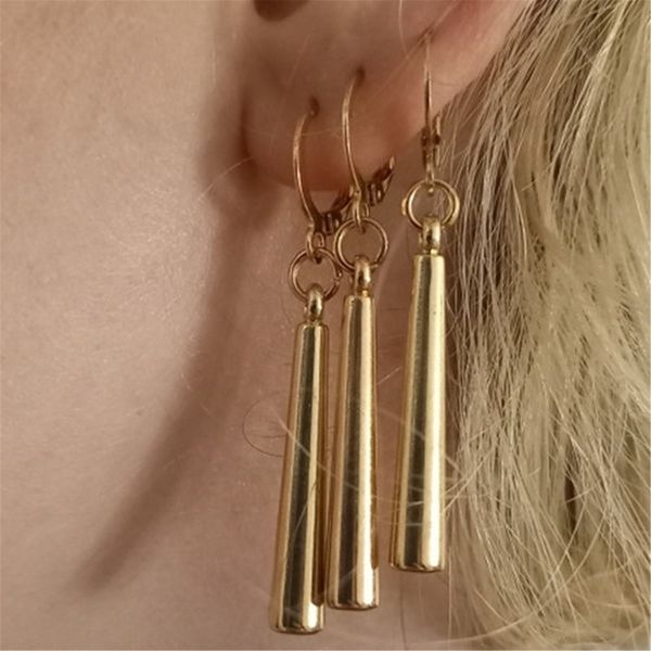 

18k gold zoro earrings nickel hypoallergenic,wedding engagement gift idea, minimal dainty long earrings,everyday wear,gift for her, Golden;silver