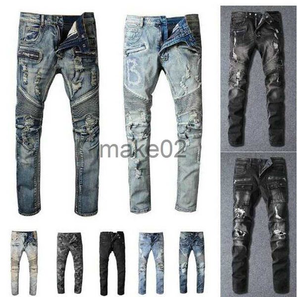 

men's jeans denim designer buraco jeans de alta qualidade rasgado para homem tamanho 2838 40 2020 outono inverno mais veludo hip hop pu, Blue