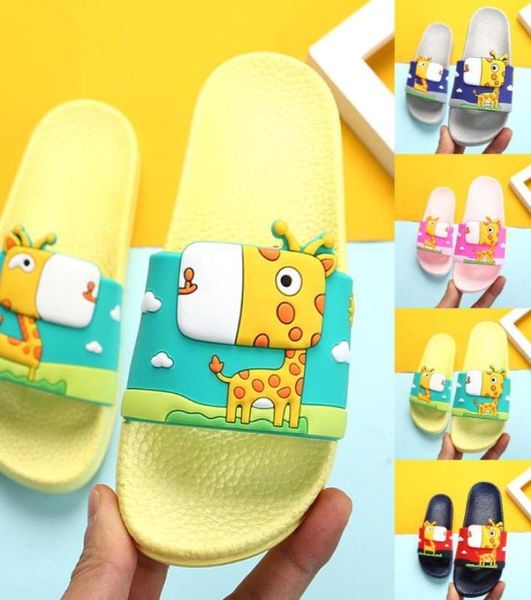 

summer toddler baby boys girls children039s cartoon giraffe summer home indoor and outdoor bath nonslip sandals and slippers2634910, Black;red