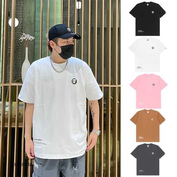

2023 men's and women's fashion t-shirts trend brand ape boys' short sleeve trend summer loose summer pure cotton new underlay, White;black