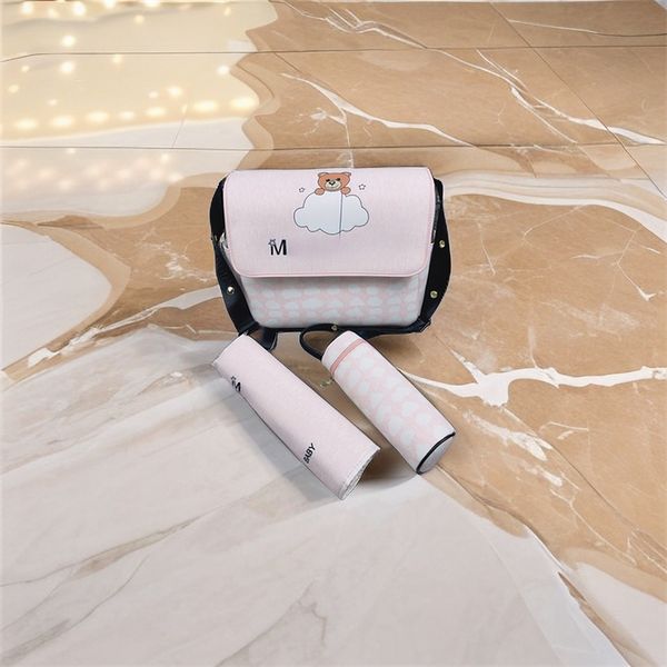 

2023 new europe and the united states travel child care portable classic large capacity single shoulder mommy bag cushion bottle bag three-p